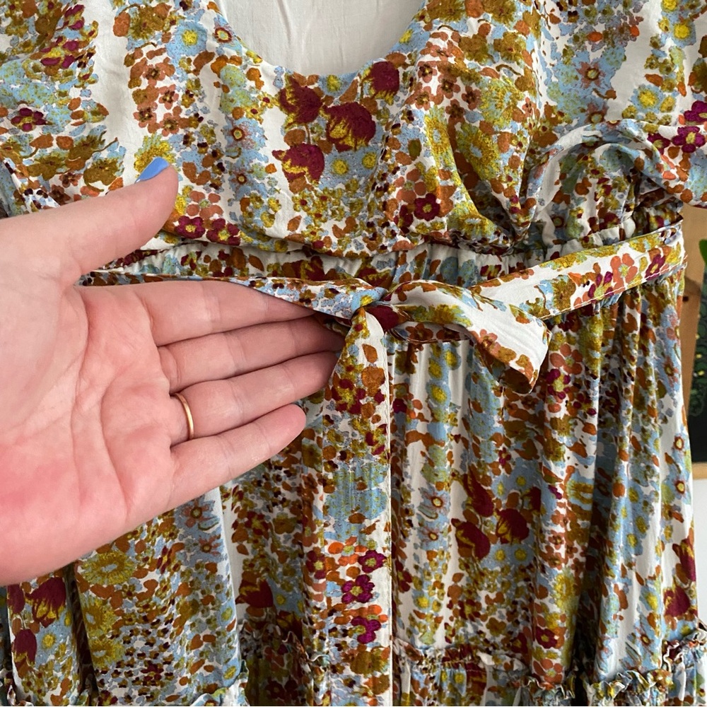 Free People Valerie Multicolor Floral Boho Maxi Dress Small - Picture 10 of 16